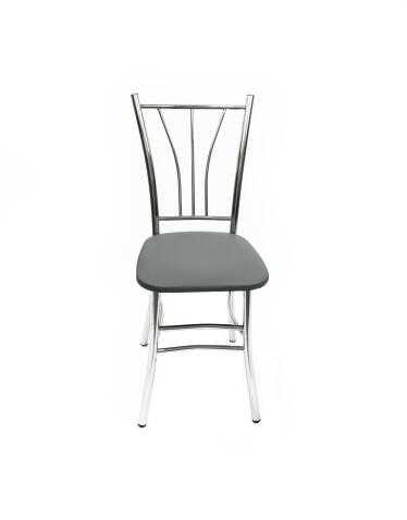 Стул ВВР Трилогия серый/хром, экокожа