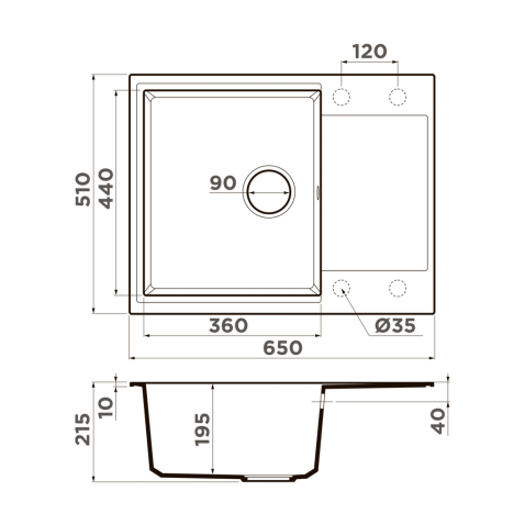 Кухонная мойка Omoikiri Daisen 65-SA Artgranit/бежевый