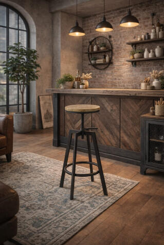 Стул барный HALMAR H64 кофе/old vasion