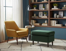 Пуф SIGNAL RON Velvet Bluvel 78 зеленый/венге