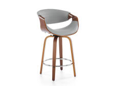 Стул барный HALMAR H123 серый/орех
