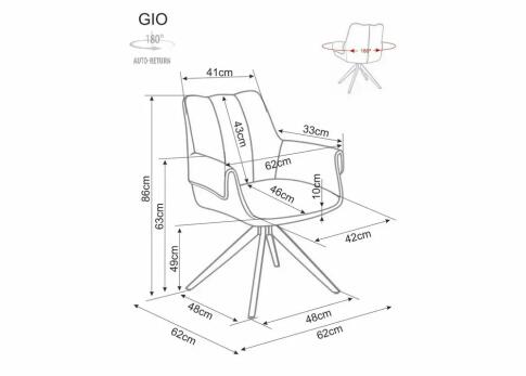 Стул SIGNAL GIO t.252 серый/черный, поворотный
