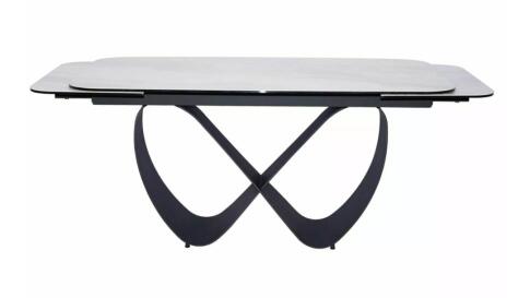 Стол обеденный SIGNAL INFINITY Ceramic Nature Cloud белый/черный 160-240/95