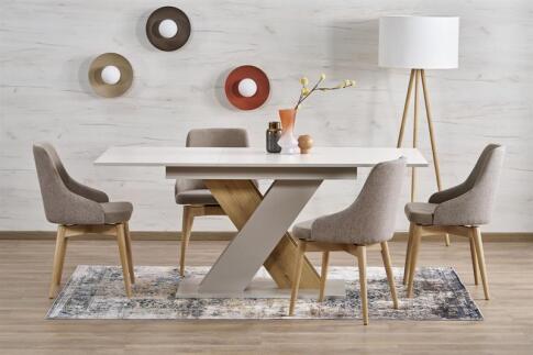 Стол обеденный HALMAR XARELTO кашемир/дуб кремона 130-175/85