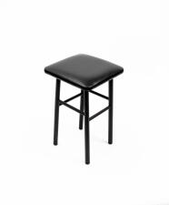 Табурет ВВР Классик черный/черный, экокожа