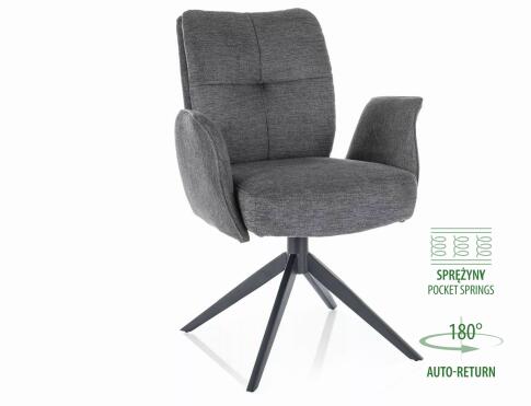 Стул SIGNAL WING Brego 18 темно-серый/черный, поворотный