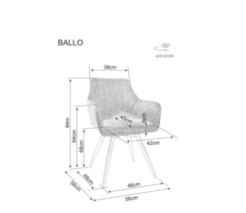 Стул SIGNAL BALLO Brego 18 серый/черный