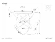 Стол обеденный SIGNAL ORBIT прозрачный/золотой 100