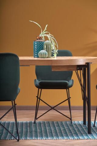 Стол обеденный HALMAR INFERNO дуб натуральный/черный 100-300/100