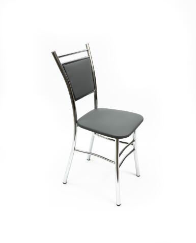 Стул ВВР Мажор серый/хром, экокожа
