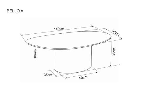 Стол журнальный SIGNAL BELLO A Ceramic черный Vulcano/медный 140/80