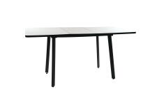 Стол ВВР Миллер мрамор марквина белый/черный №3, Пластик 120-160/80
