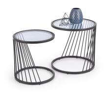 Комплект HALMAR ANTILLA (2 стола журнальных) дымчатый/черный
