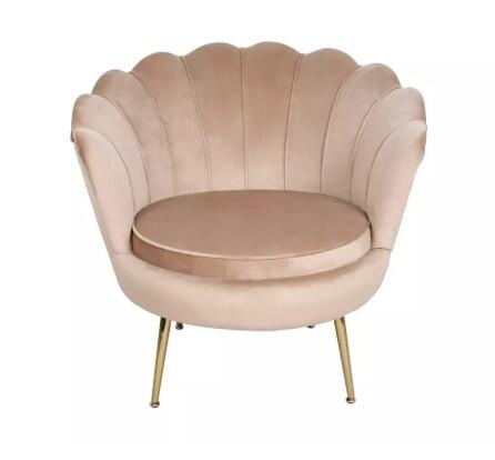 Кресло SIGNAL CAMELLIA Velvet Bluvel 28 бежевый/золотой
