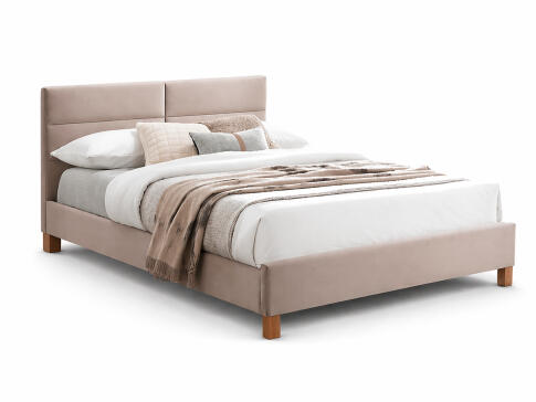 Кровать SIGNAL SIERRA Velvet Bluvel 28 бежевый/дуб, 140/200