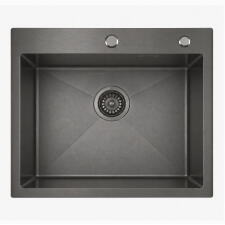 Кухонная мойка из нержавейки BLANTEK LS-5848STB Stone texture black