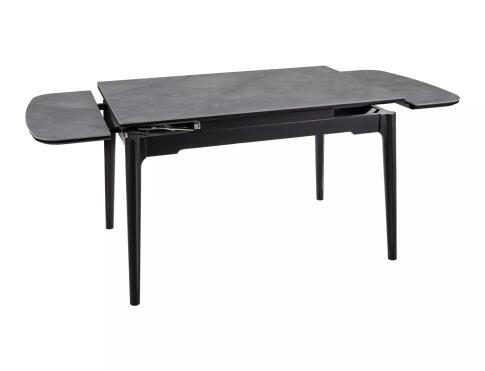 Стол обеденный SIGNAL SENTO серый лак/черный 120-180/80