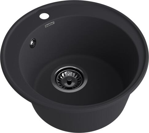 Кухонная мойка GRANFEST QUARZ Z-08 черный + сифон