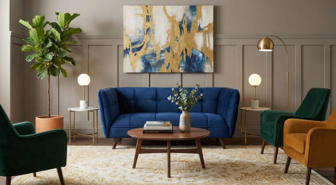 Диван SIGNAL CASTELLO 2 Velvet Bluvel 86 темно-синий/венге