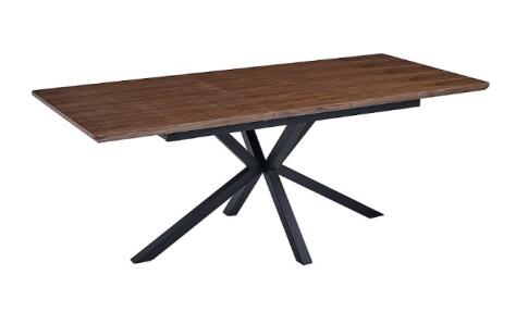 Стол обеденный SIGNAL LOGAN орех/черный 160-200/90