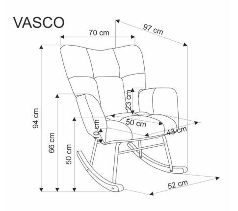 Кресло-качалка HALMAR VASCO серый