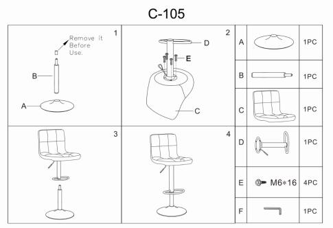 Стул барный SIGNAL C105 Velvet Bluvel 14 серый/черный