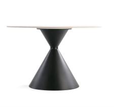 Стол обеденный HALMAR GARET белый мрамор/черный 120