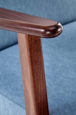 Кресло HALMAR MILANO 1S tap. Castel 74 синий/орех