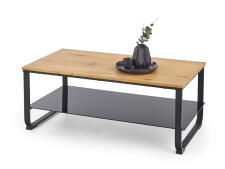 Стол журнальный HALMAR ARTIGA дуб золотой/черный, 105/55/45