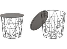 Стол журнальный HALMAR MARIFFA серый/черный, 42/41 Стол журнальный HALMAR MARIFFA серый/черный, 42/41