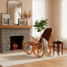 Кресло-качалка HALMAR MAX BIS PLUS коричневый/ольха