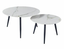 Комплект SIGNAL KORA D (2 стола журнальных) белый/черный мат