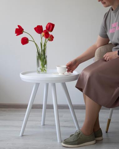 Стол журнальный Sheffilton SHT-CT84 артикул HXT-8871-1H белый