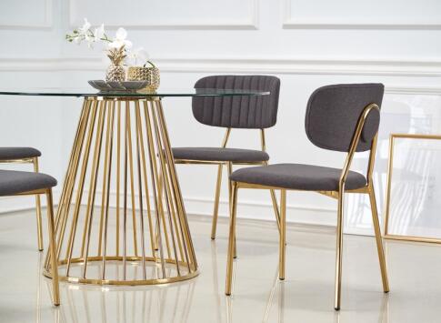 Стол обеденный HALMAR LIVERPOOL прозрачный/золотой 120