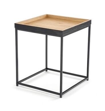 Стол журнальный HALMAR YAVA дуб натуральный/черный, 42/49