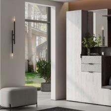 Шкаф САНТАН Шаде ШК-3442 Черный ясень/Санторини белый