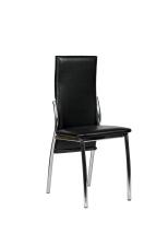 Стул ВВР Оскар черный/хром, экокожа