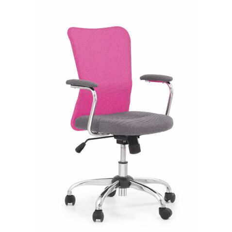 Кресло компьютерное HALMAR ANDY серый/розовый