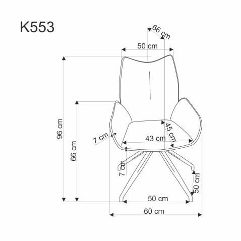 Стул HALMAR K553 бежевый/черный, поворотный