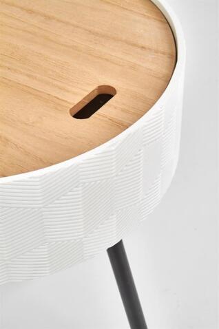 Стол журнальный HALMAR AURA белый матовый/черный, 38/45