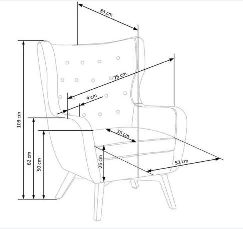Кресло HALMAR MARVEL бордовый/черный