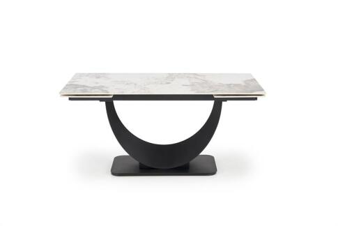 Стол обеденный HALMAR FERNANDO белый мрамор/черный 160-240/92