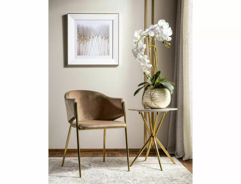 Стул SIGNAL BONO Velvet Bluvel 28 бежевый/золотой