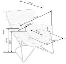 Кресло HALMAR VOLKER темно-серый/черный