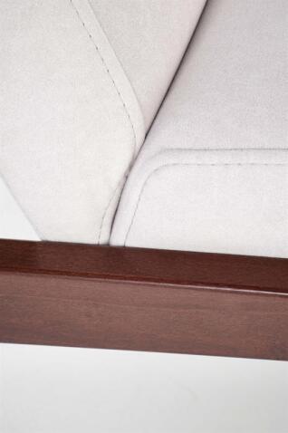 Кресло HALMAR MILANO 1S tap. Castel 04 светло-бежевый/орех