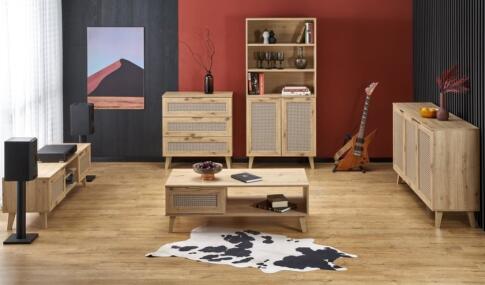 Комод HALMAR BORNEO KM-1 дуб артизан/черный