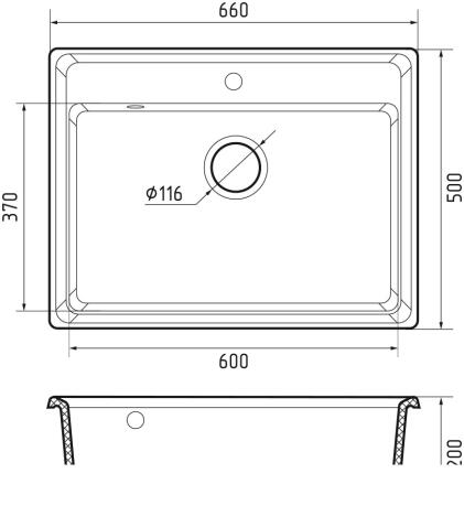 Кухонная мойка GRANFEST LEVEL LV-660 серый