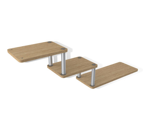 Полка Sheffilton Матрица 54 артикул ПЛТ-12-1 дуб бел/ал.мет/серый