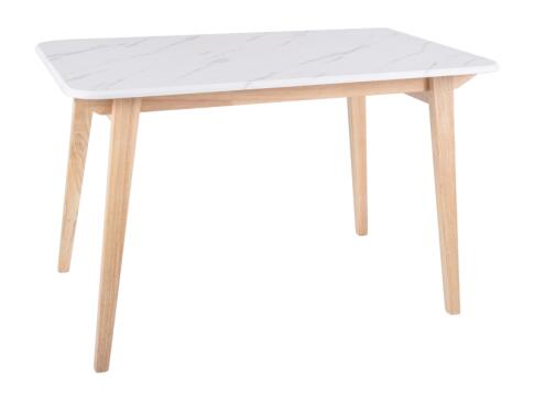 Стол обеденный SIGNAL MARCUS эффект белого мрамора/дуб 120