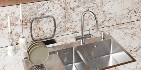 Кухонная мойка из нержавейки Omoikiri Akisame 100-2-IN-R нержавеющая сталь